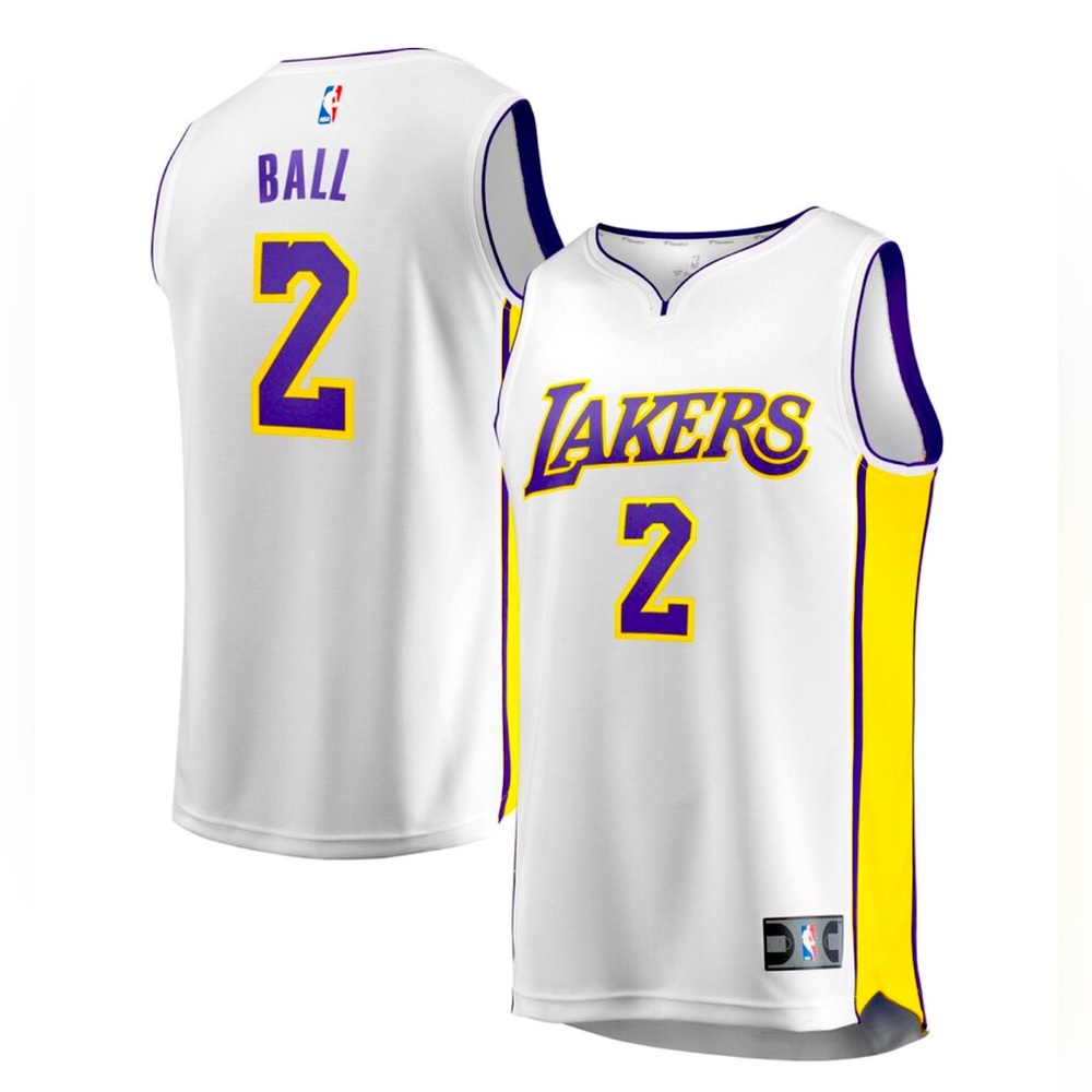 NEW Lonzo Ball Los Angeles Lakers Fanatics Fast Break Jersey